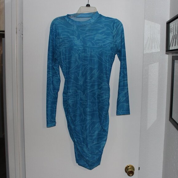 Long Sleeve Mesh Mini Dress Medium - Picture 4 of 9